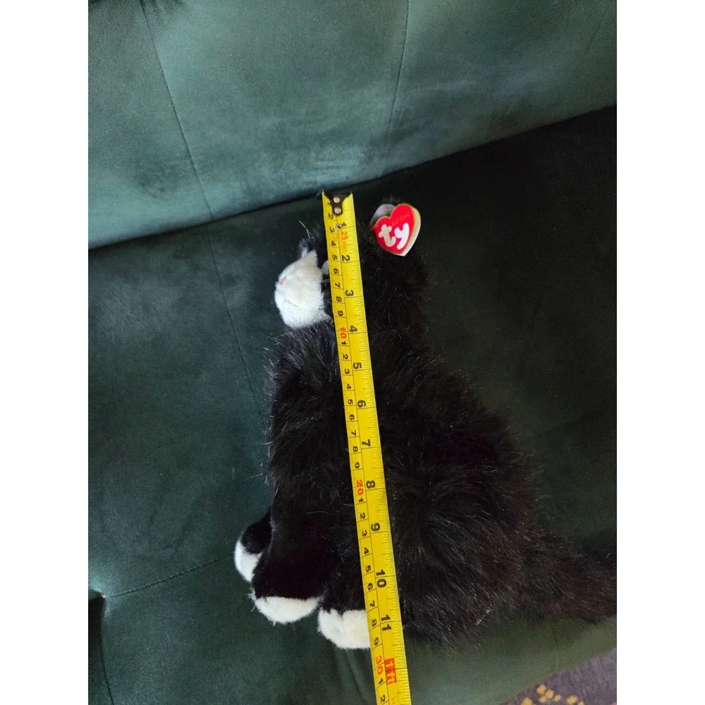 TY Classic Shadow Black White Tuxedo Cat Plush Stuffed Animal Sitting 1999